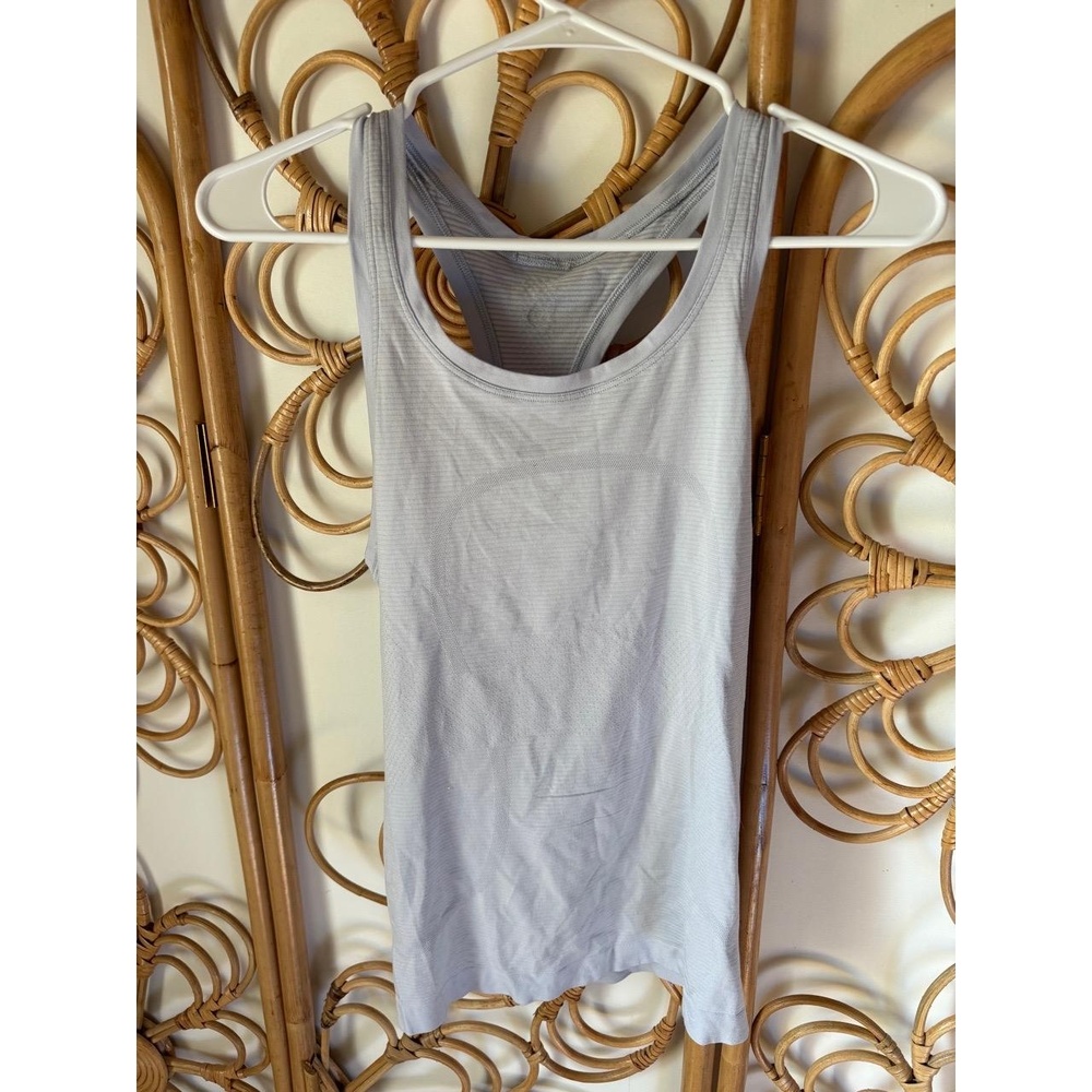 Lululemon Swiftly Tech Racerback‎ Tank Top Light Grey Blue-Grey Ribbed Seamless